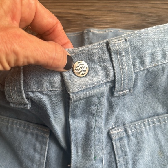 light blue "Hillbilly" bell bottoms flared jeans from the 1960s & 1970s disco - Picture 4 of 12